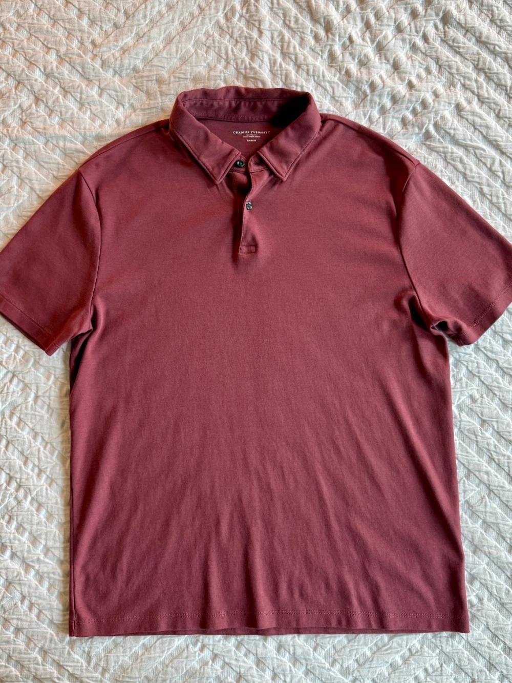 Charles Tyrwhitt Men's Smart Jersey Polo Dark Pink Medium